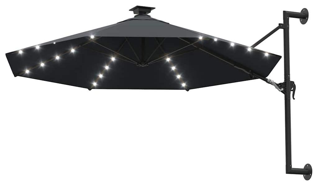 vidaXL Sonnenschirm zur Wandmontage mit LEDs 300 cm Produktbild 