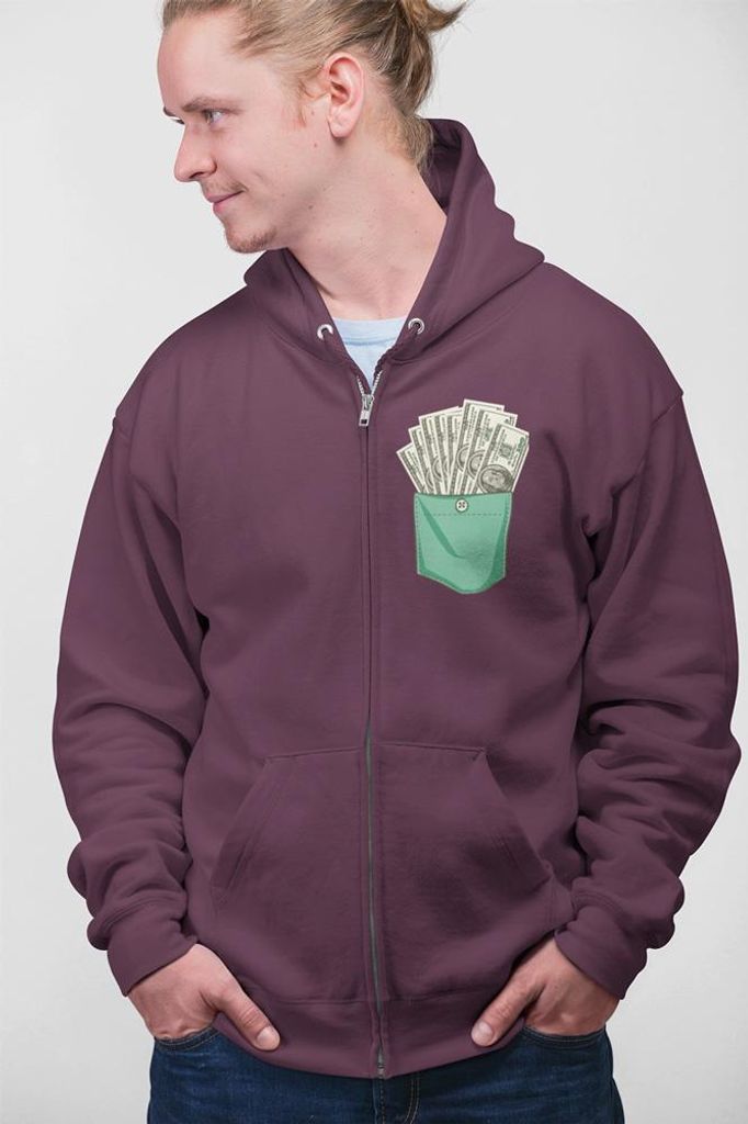 D&B Uni Hoodie ZIPPO00010 Dollar Braun-Größe 3XL