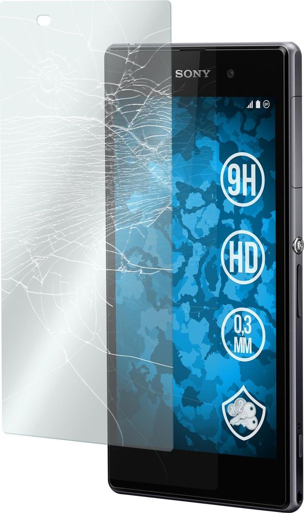 2er-Pack PhoneNatic Glas-Folie klar kompatibel mit Sony Xperia Z1 - Panzerglas für Xperia Z1