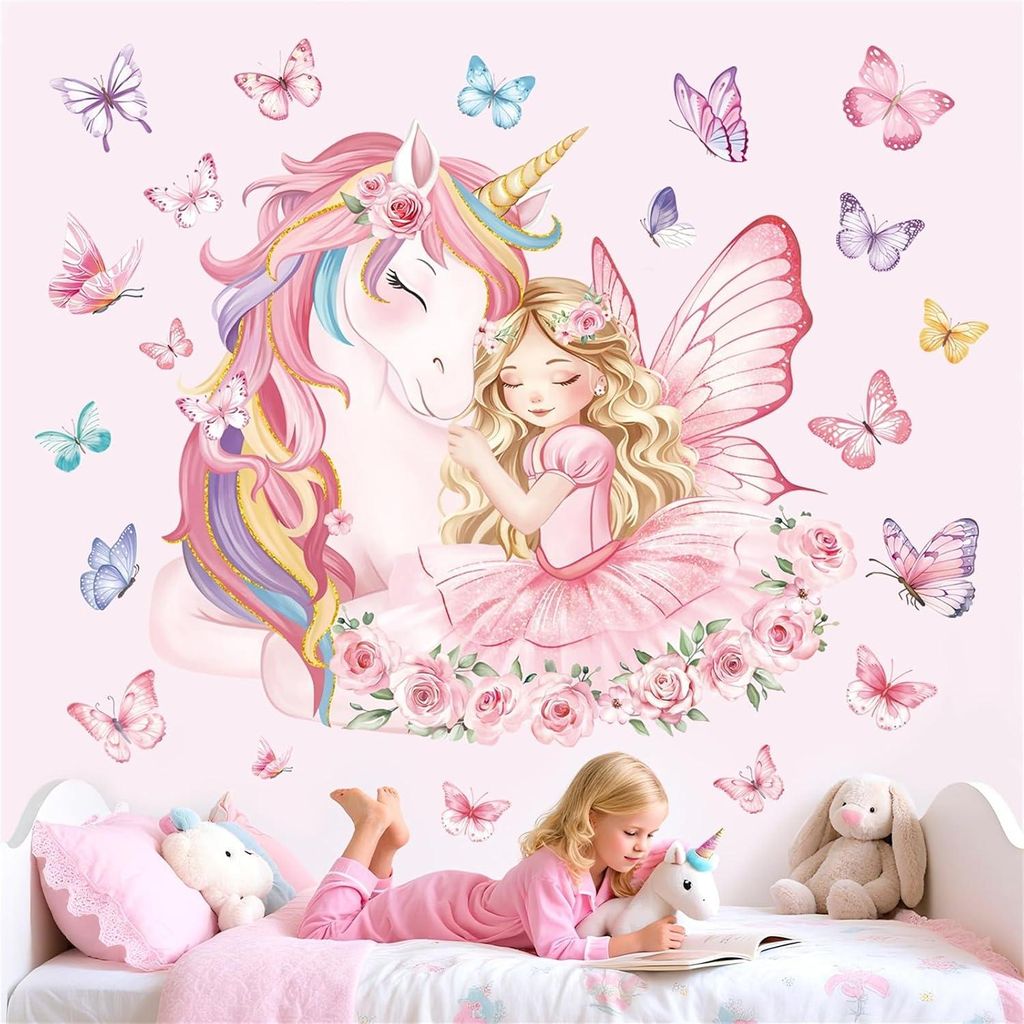 Autocollant mural licorne - Grand autocollant mural - Avec Image du produit 