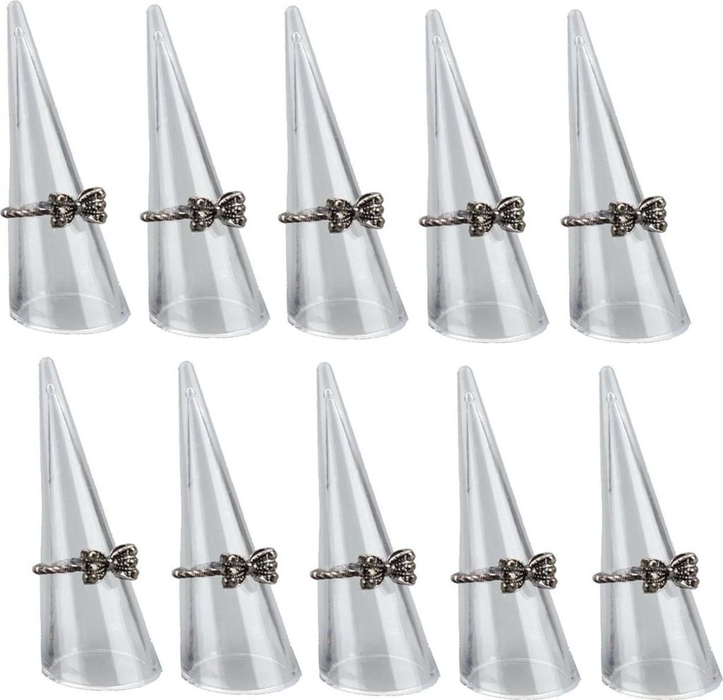 10er Set Acryl Ringhalter transparent für einzelne Produktbild 