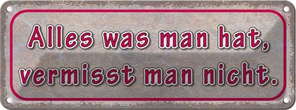vianmo Blechschild 10x27 cm was man hat vermisst nicht Dekoration Spruch Zitat