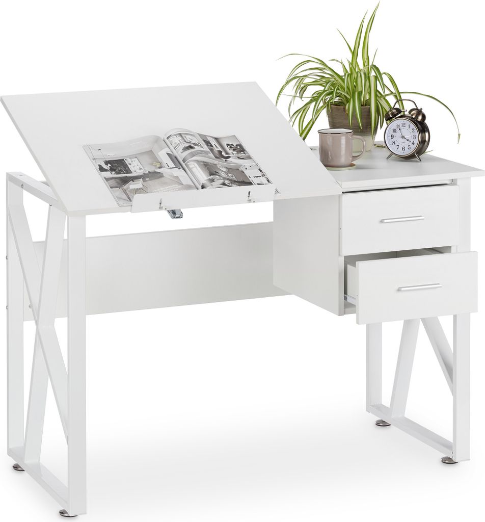 Scrivania reclinabile Relaxdays, piano di lavoro Immagine del prodotto 