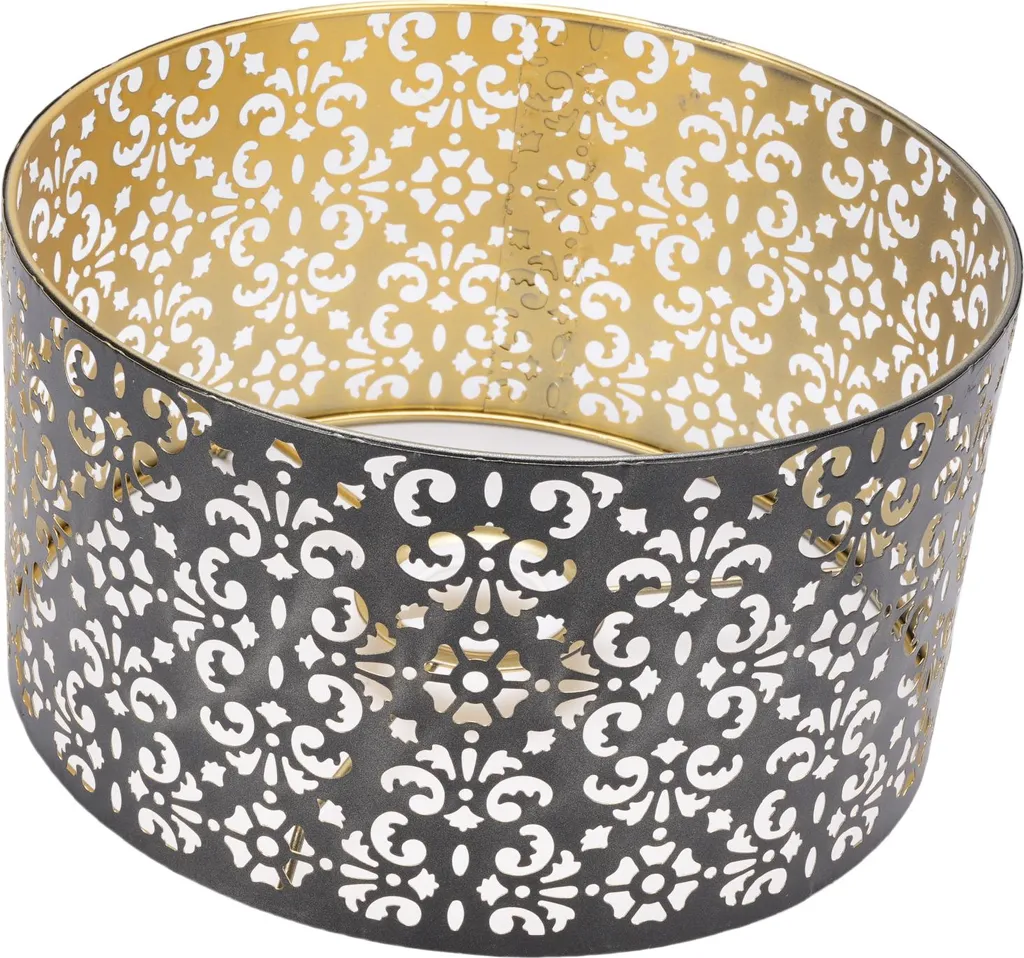 Abat-jour esthétique en fer avec motifs fleurs ajourés pour lampe E27