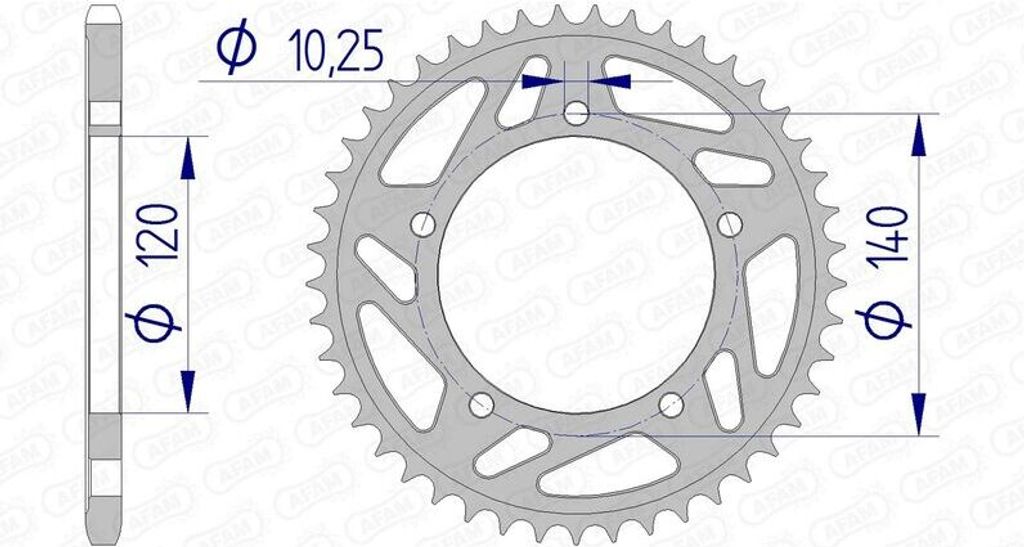 AFAM Kettenrad Alu Standard - 520