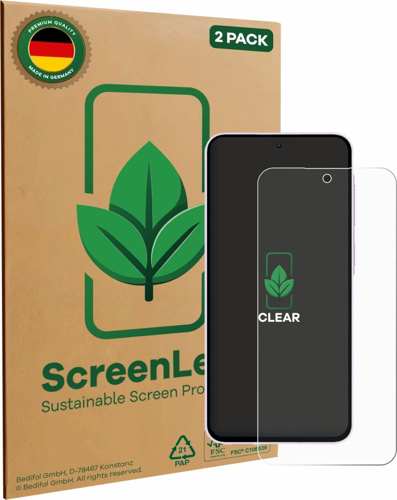 2x ScreenLeaf Schutzfolie für Samsung Galaxy A56 5G Enterprise Edition / A36 5G Enterprise Edition nachhaltiger Displayschutz Display Schutz Folie...