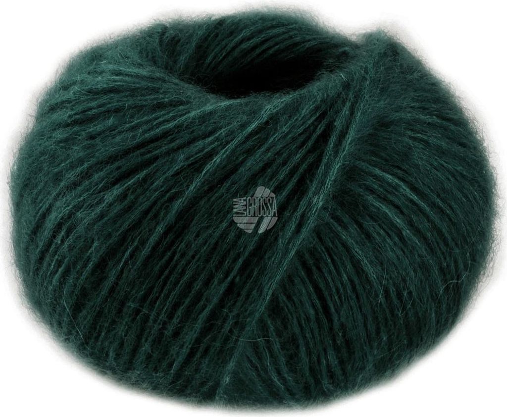 A ball of dark green yarn.