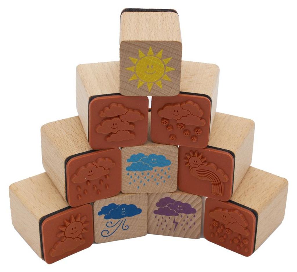 Eduplay Holz Wetterstempel Set - Bastelspielzeug 10 Stück Produktbild 