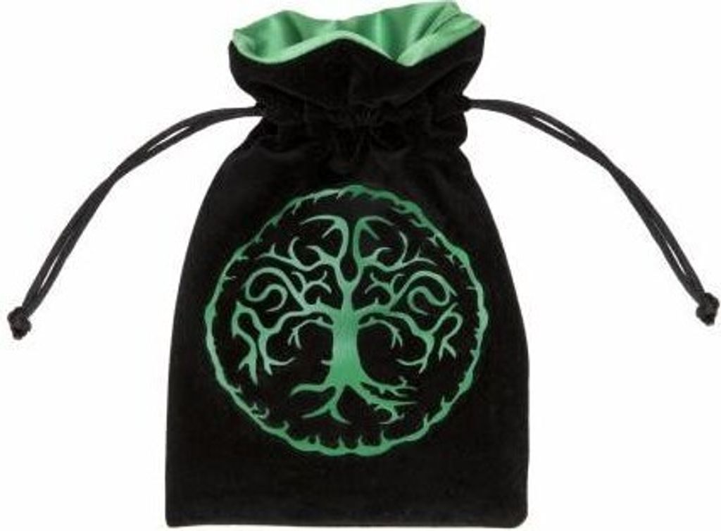 Q-Workshop Wald - Schwarz-grüne Velours-Würfeltasche