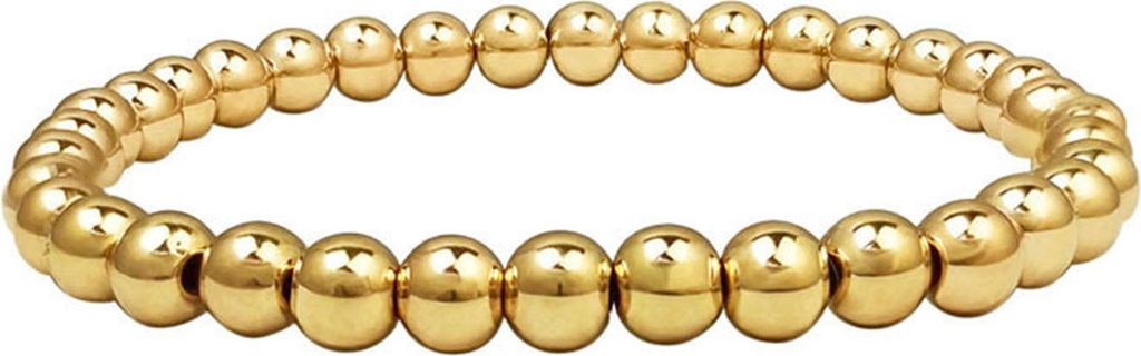 Mode Einfache Goldene Perlen Armband Männer Frauen Elastische Perlen Armreif Partei Schmuck Geschenk Täglichen Outfit Zubehör