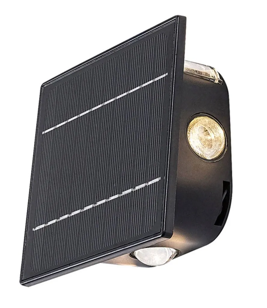 Applique murale solaire EMMEN LED 0,5W IP54 noir 13cm 3000K 6000K