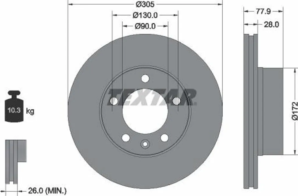 Disque de frein pour Renault Master et Movano charge lourde TEXTAR
