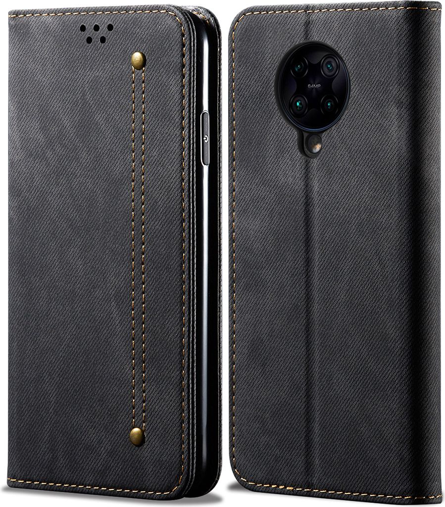 Xiaomi Poco F2 Pro Hülle, LaimTop Denim Leder Brieftasche Magnetverschluss Flip Bookstyle Schutzhülle mit Standfunktion für Xiaomi Poco F2 Pro X...