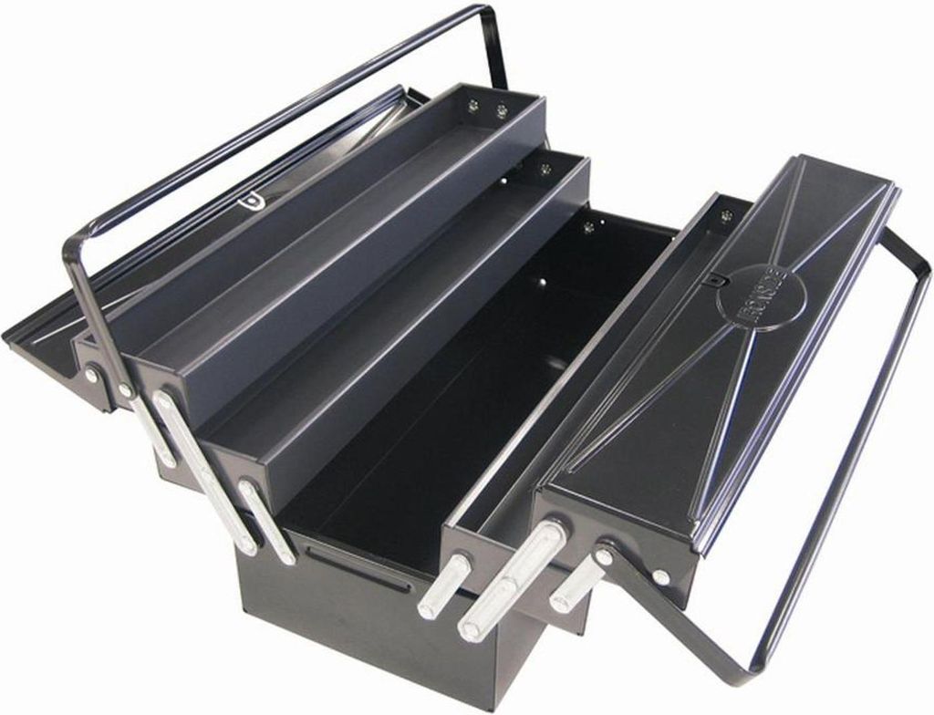 Ironside 191-453 Werkzeugkasten Metall, 5-teilig, 54 x 20 x 20 cm, schwarz (1 Set)
