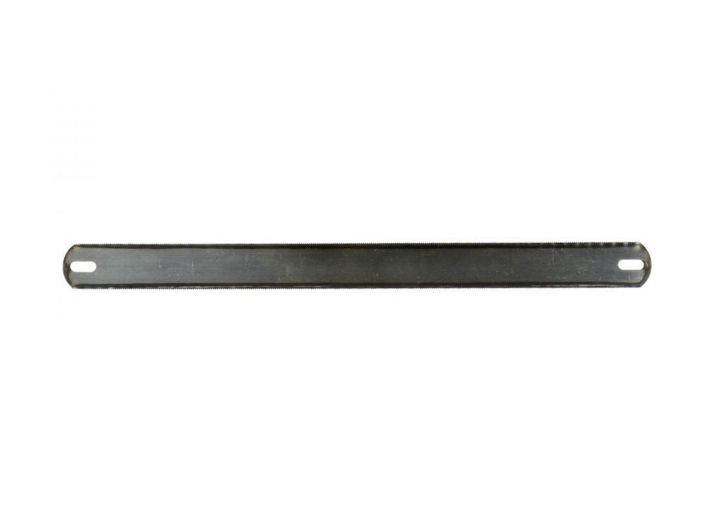 A single metal saw blade is shown horizontally against a white background.