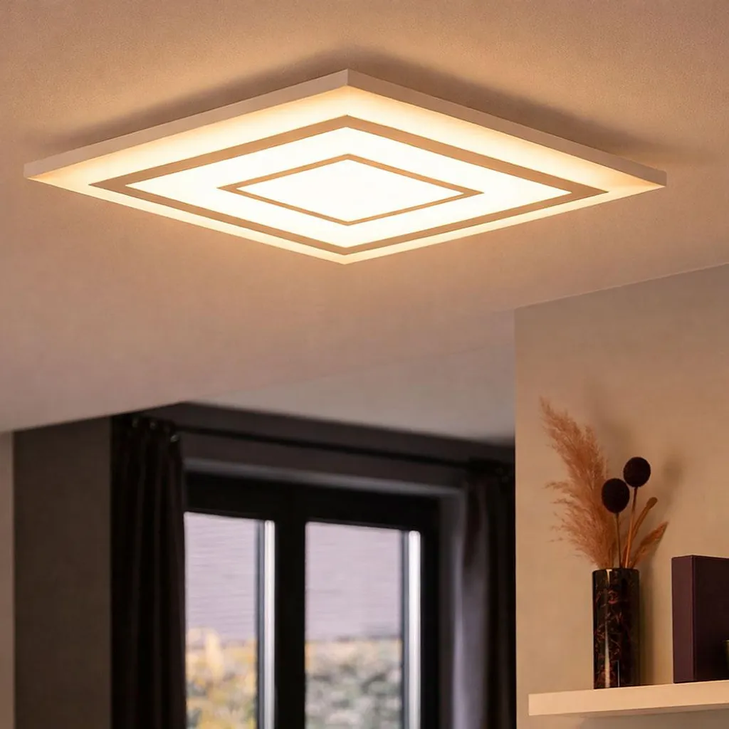 Panneau LED Plafonnier Carré 44cm Intensité Variable pour Chambre