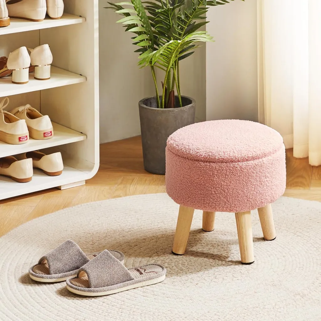 Support de pieds pour lit haut - Petit repose-pieds gris en tissu