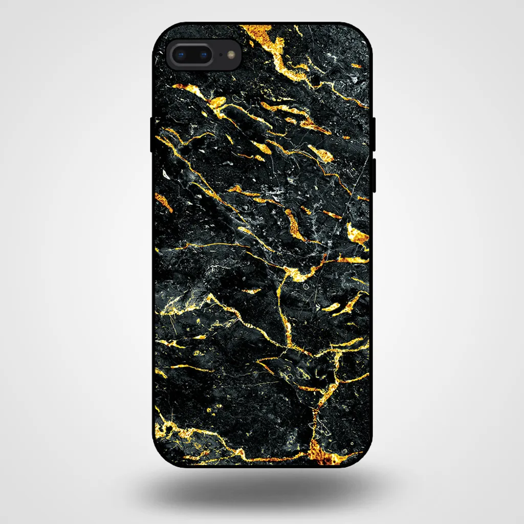 Cover TPU iPhone 8 Plus Marmo Oro Nero | Smartphonica Antishock