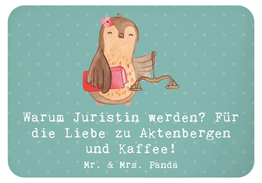 Mr. & Mrs. Panda Kühlschrankmagnet Juristin Liebe - Meeresbrise - Geschenk, Fairness, Berufsleben, Gericht, Rechtsanwältin, Notizhalter, Geschenk...