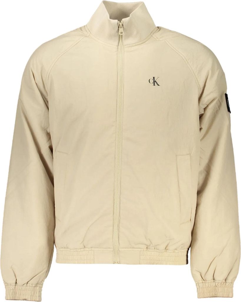 Beige Herrenjacke mit Druck - Nachhaltig aus recycelten Produktbild 
