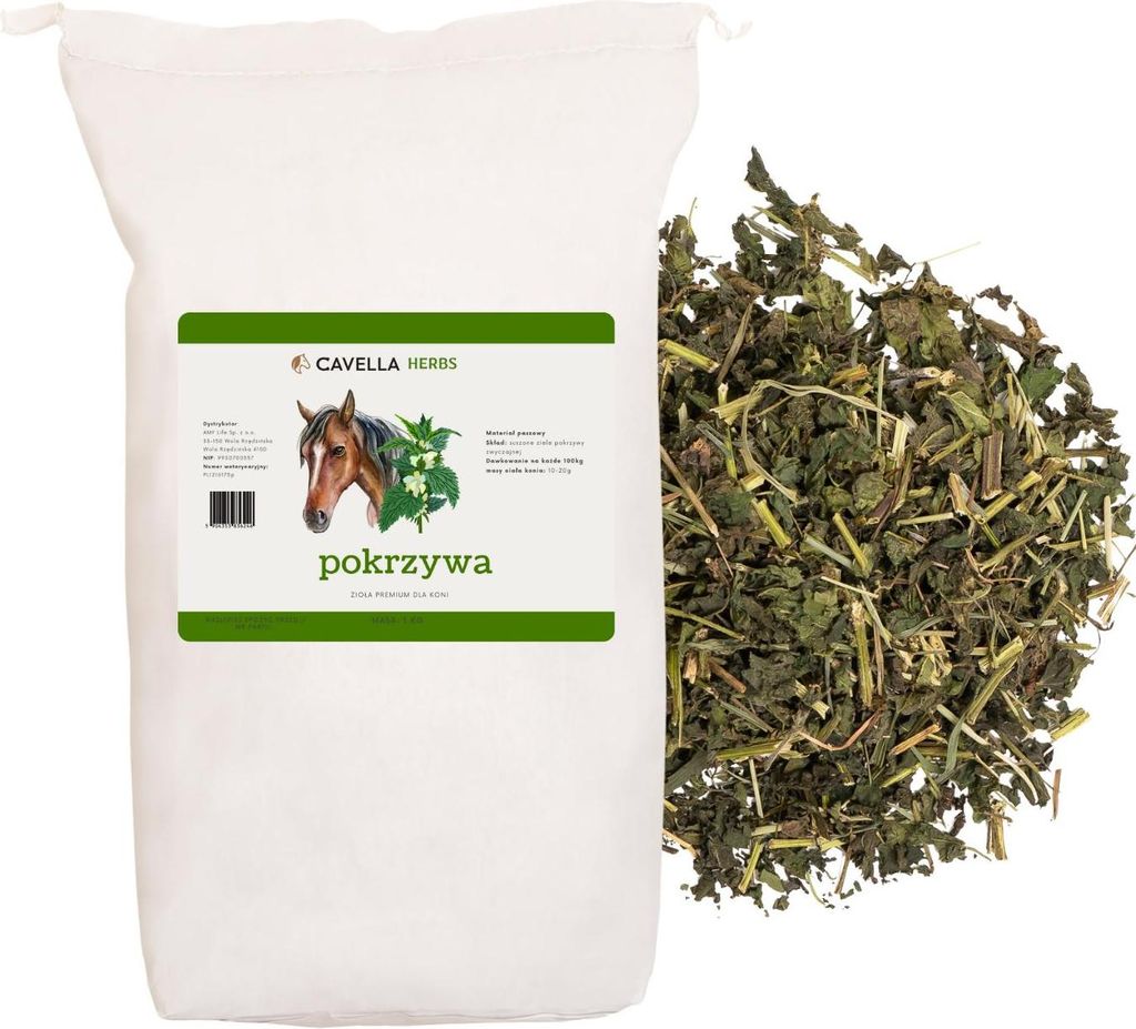 Cavella Ergänzungsfutter Pferd Getrocknetes Brennnesselkraut 2 Kg Für Immunsystem Pferd, Haut Und Fell Pferd, Kieselerde Pferd