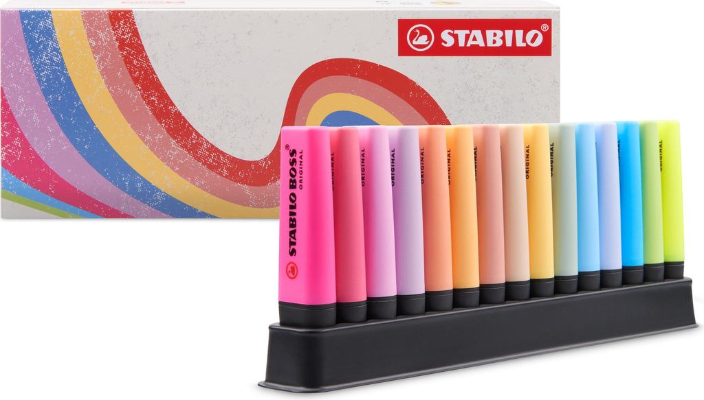 STABILO - Textmarker - BOSS ORIGINAL - 15er Stifteset mit Schreibtischorganizer - 3 Le...