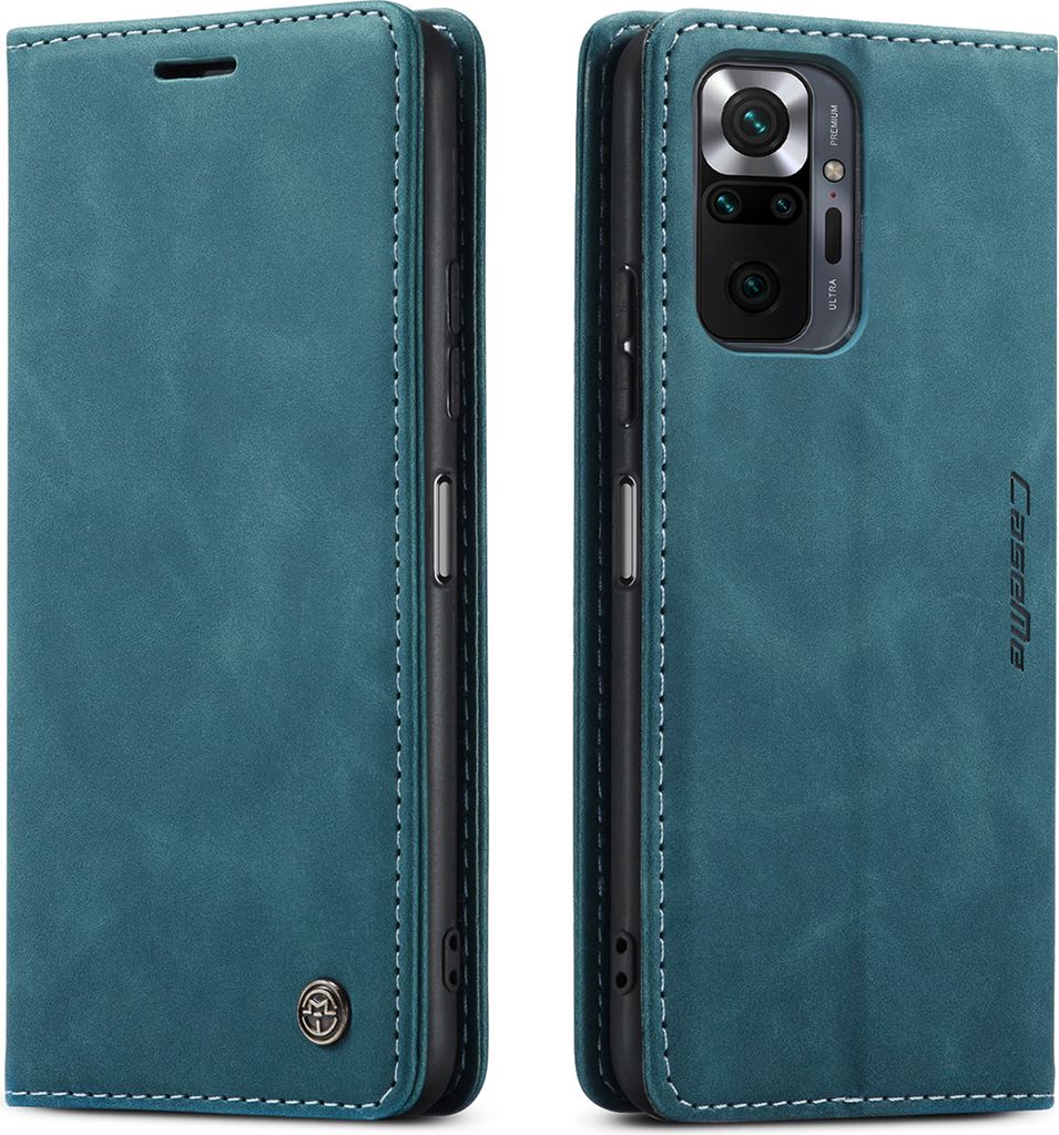 Redmi Note 10 Pro Hülle, Retro Kunstledertasche mit Standfunktion Schutzhülle für Xiaomi Redmi Note 10 Pro/Note 10 Pro Max Blau