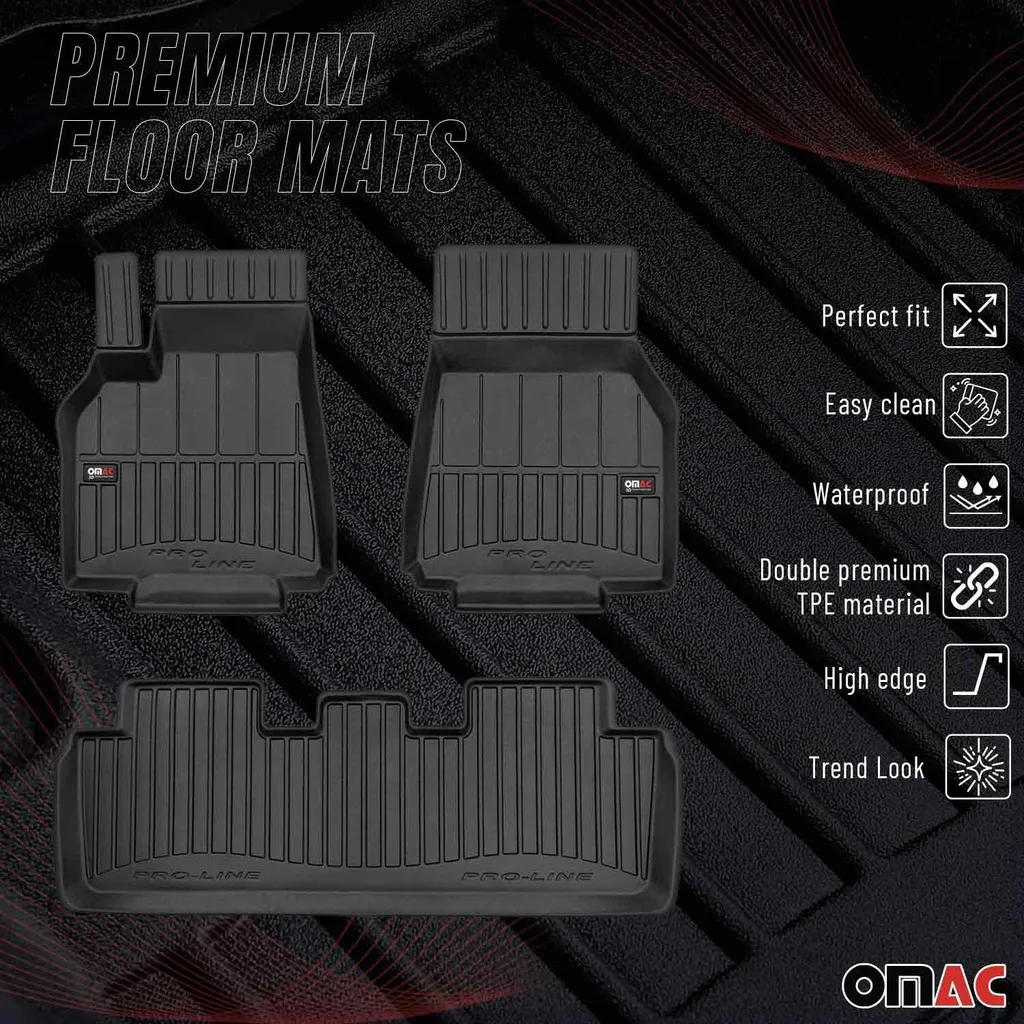 WeatherTech FloorLiner Tappetini Su Misura Per Tesla Model Y 2021-2023 - Nero HDPE