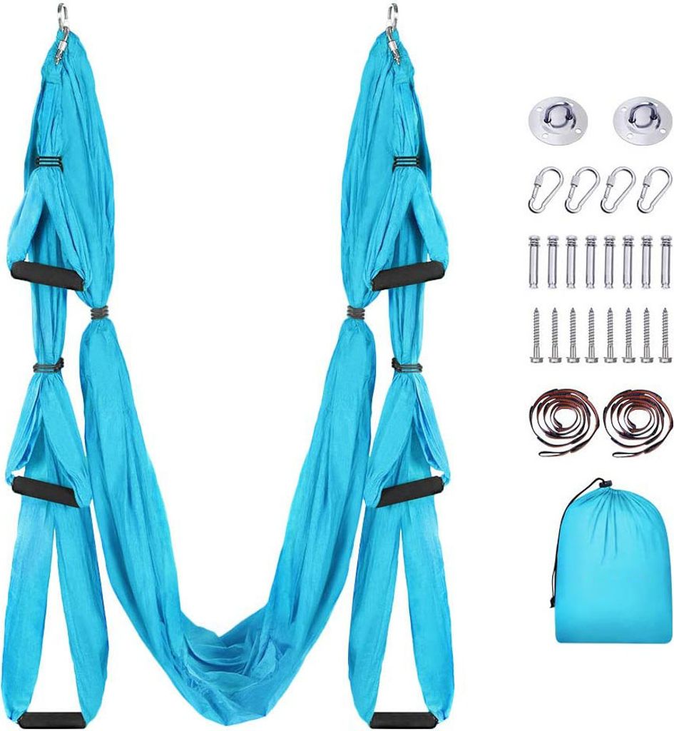Aerial Yoga Swing Set, Yoga-H?ngematte Flying Trapeze Yoga Kit Aerial Yoga Hammock Sling Inversion Tool mit 2 Verl?ngerungsgurten fš¹r Home Gym F...