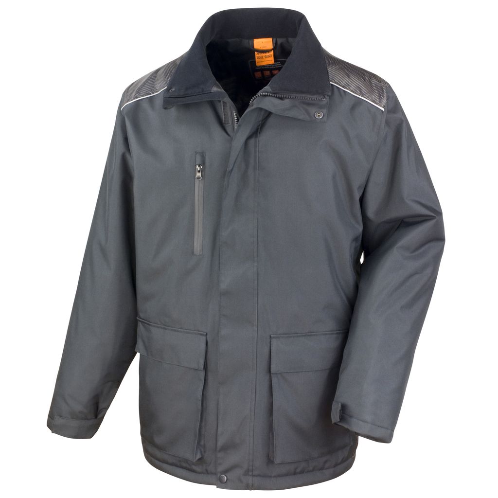 Result Herren Work-Guard Vostex Arbeitsjacke / Jacke, lang, wasserdicht, winddicht RW3251 (XL) (Schwarz)