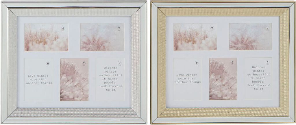 Fotorahmen DKD Home Decor Gold Silberfarben Aluminium Kristall polystyrol Traditionell 47 x 2 x 40 cm (2 Stück)