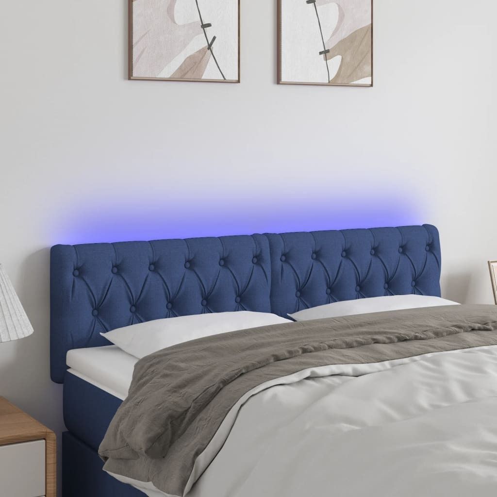 Maison Exclusive - LED Kopfteil Blau 144x7x78/88 cm Stoff