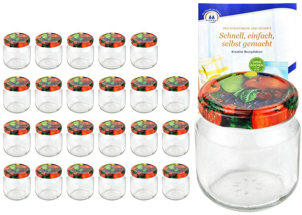 sada 24 kulatých sklenic 212 ml Nízké až 66 Ovoce Dekor Obrázek produktu 