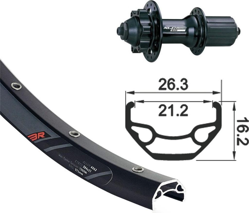 Zmontované koleso Rodi BlackRock 559-21 AV – zadné XLC Evo Obrázok produktu 