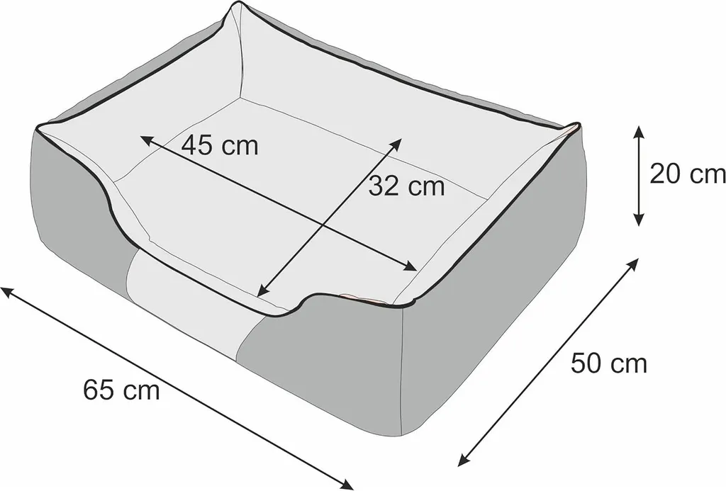 Canapé pour chien gris 65 cm x 50 cm - Panier déhoussable et lavable - 9