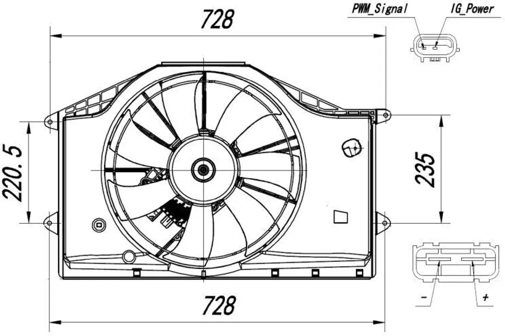 NRF 47939 Ventilateur de radiateur pour Civic X OE 190155AAA01