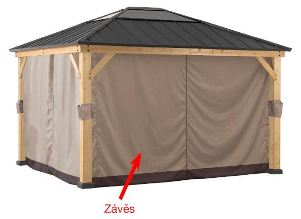 Tenda per padiglione in legno di cedro SOMA – 393 x 335 cm, Immagine del prodotto 