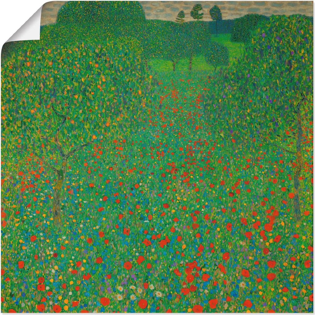 ARTland Poster Feld mit Mohn Größe: 70x70 cm