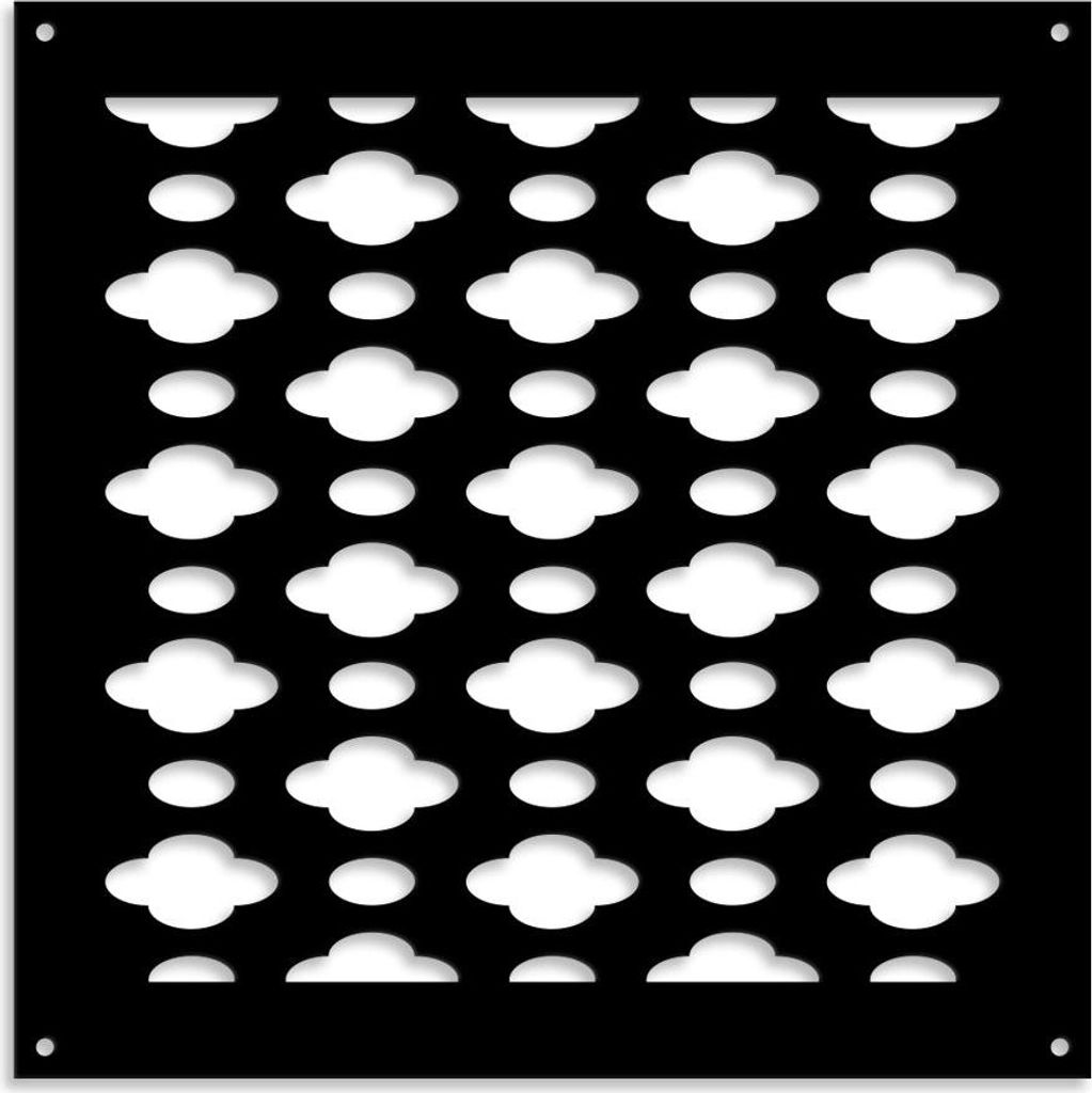 CLOUDS – Perforiertes PVC–Panel – Sonnenschutz 48x48 cm schwarz