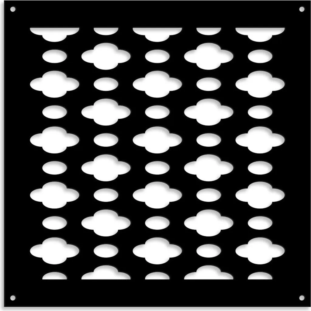 Pannello PVC Traforato 48x48 Nero CLOUDS: Soluzione Parasole e Divisorio