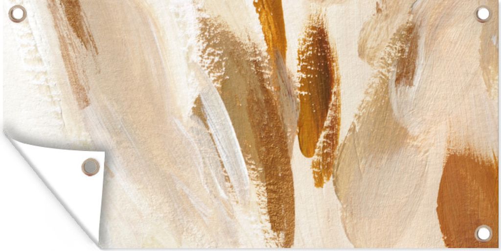 MuchoWow 60x30 cm Outdoor-Poster Gartendeko Sichtschutz Garten Poster für den Garten Farbe - Braun - Beige