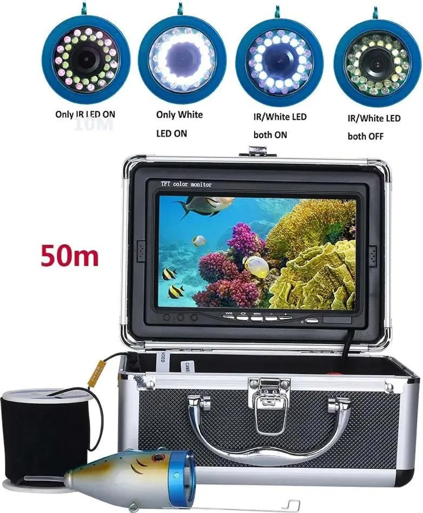 Caméra de pêche sous-marine écran 7 pouces et câble de 50m étanche
