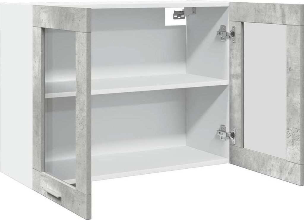 Hängeglasschrank Betongrau 80x31x60 cm Produktbild 7