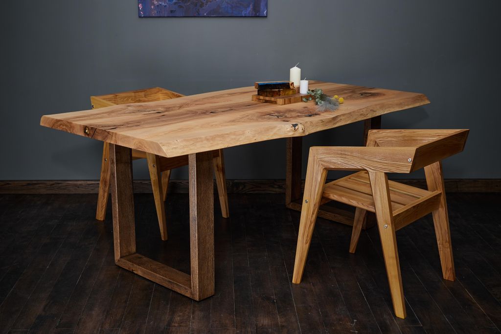 tømmermann Baumkantentisch Esszimmertisch Massivholz Esstisch Holz Massiv Schreibtisch 190x75 Küchentisch Holztisch Eiche Esszimmer Tisch Dining ...