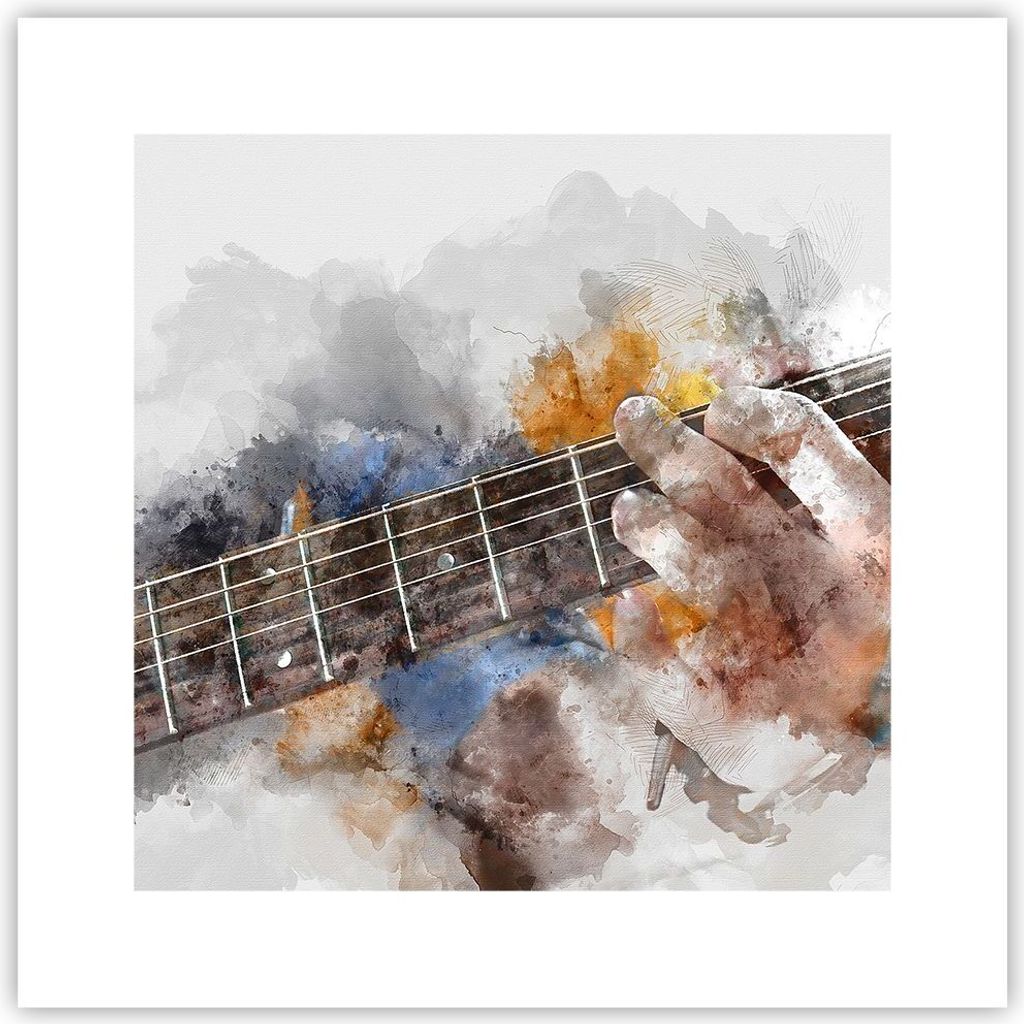Poster - Poster ohne Rahmen - Gitarre Musik - 30x30 cm - Produktbild 
