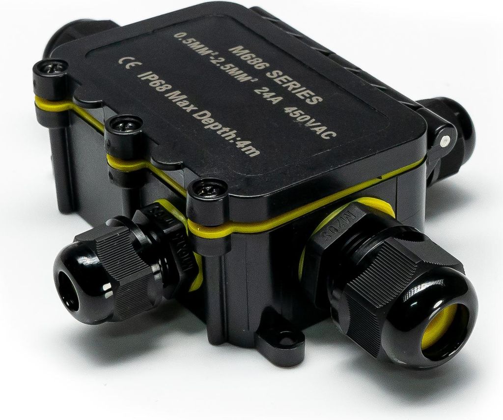 Grafner wasserdichte Abzweigdose, 4 Wege, IP68, 4-polig, Ø5-12mm, 0,5–2,5 mm², 24A 450V, Abzweigdose wasserdichte Anschlussdose staubdicht auß...