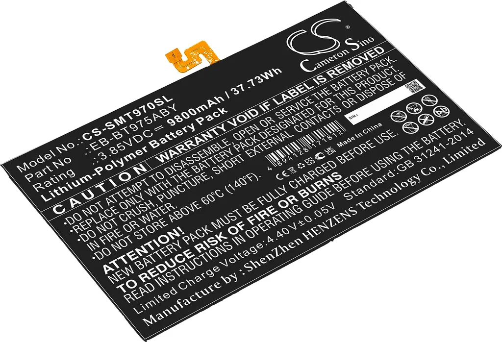 Batterie Galaxy Tab S7 FE 5G et Tab S7 Plus SM-T970 EB-BT975ABY Techtek
