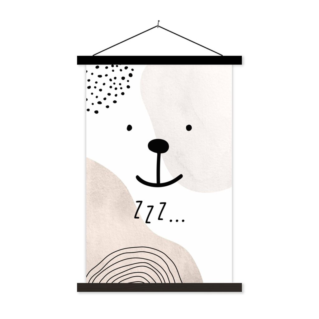 MuchoWow Textilposter Sprichwörter - Schlaf - Zzz... - Zitate - Kinder - Kinder 40x60 cm mit schwarzem Rahmen - Wanddekorationen