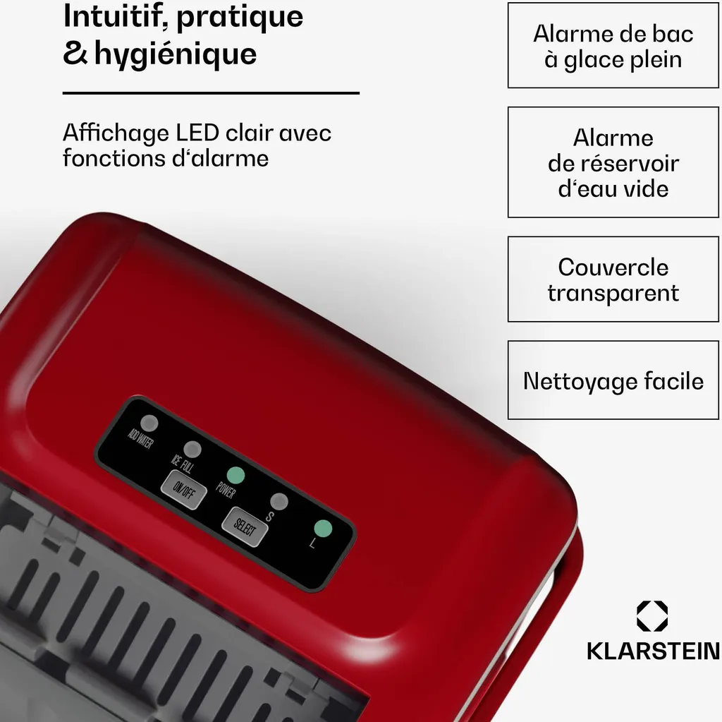 Machine à Glaçons Portable de 12kg - Fabrique à Glace Rapide Tactile - 3