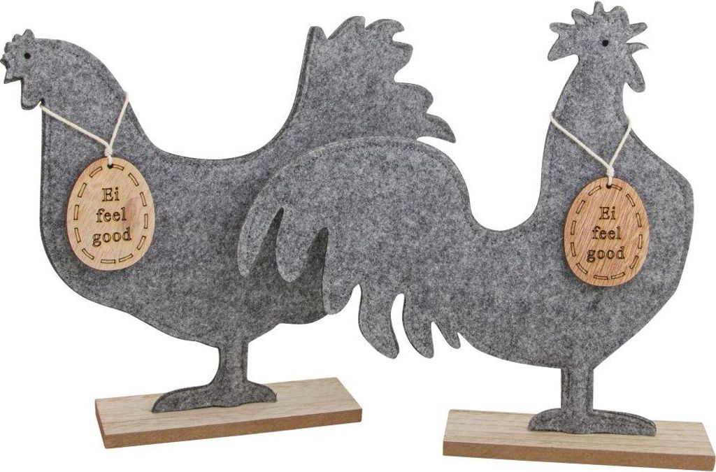 Riffelmacher Henne auf Holzsockel 26,5 x 25 cm